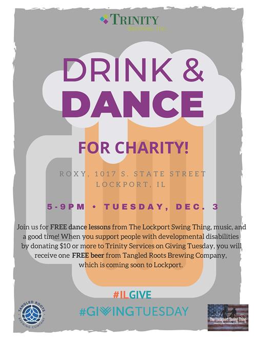 Drink & Dance for Charity Flyer