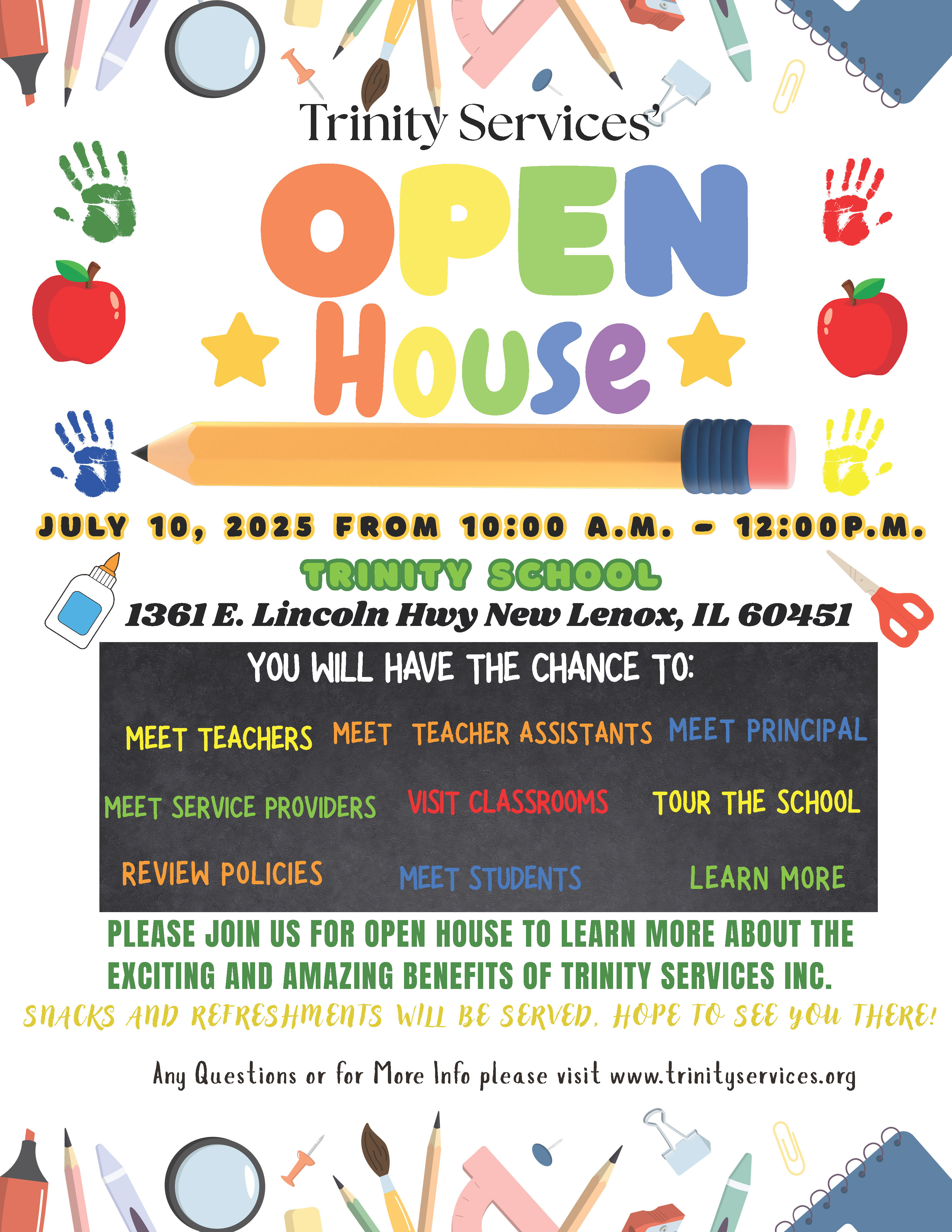 Trinity School Open House Flyer