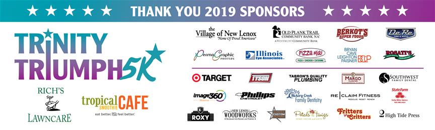 Thank you Trinity Triumph 5K 2019 Sponsors
